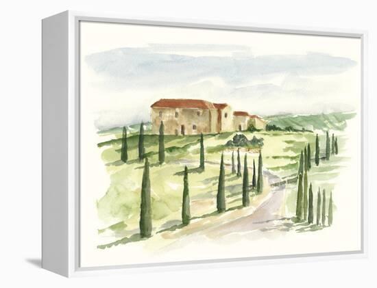 Watercolor Tuscan Villa I-Ethan Harper-Framed Stretched Canvas