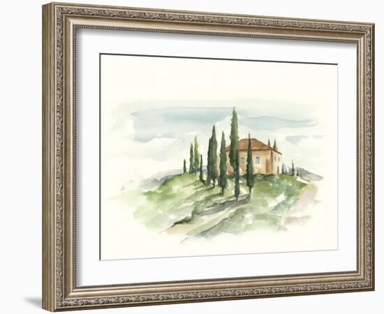 Watercolor Tuscan Villa II-Ethan Harper-Framed Art Print