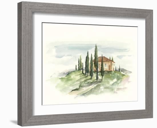 Watercolor Tuscan Villa II-Ethan Harper-Framed Art Print