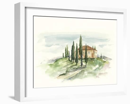 Watercolor Tuscan Villa II-Ethan Harper-Framed Art Print