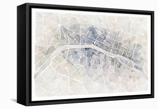 Watercolor Wanderlust Paris-Laura Marshall-Framed Stretched Canvas