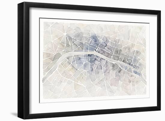 Watercolor Wanderlust Paris-Laura Marshall-Framed Art Print