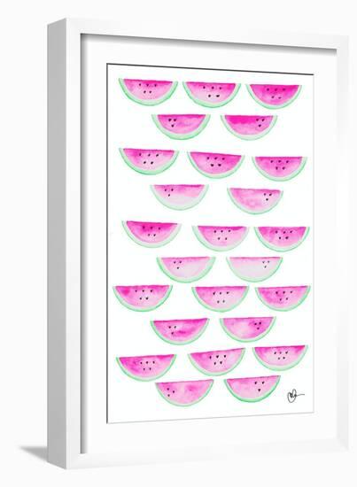 Watercolor Watermelons-Kat Papa-Framed Art Print