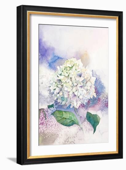 Watercolor White Hydrangea-Eisfrei-Framed Art Print