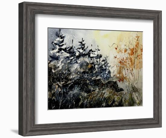 Watercolor Wild Boars-Pol Ledent-Framed Art Print