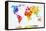 Watercolor World Map. Colorful Paint on White Paper. HD Quality-Michal Bednarek-Framed Stretched Canvas