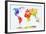 Watercolor World Map. Colorful Paint on White Paper. HD Quality-Michal Bednarek-Framed Art Print