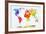 Watercolor World Map. Colorful Paint on White Paper. HD Quality-Michal Bednarek-Framed Art Print