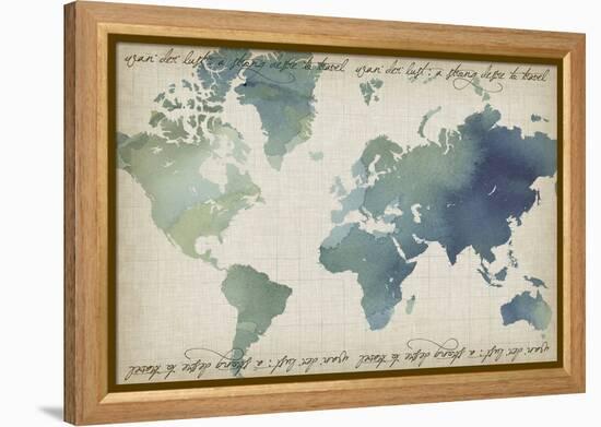 Watercolor World Map-Grace Popp-Framed Stretched Canvas