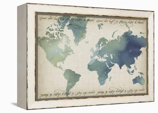 Watercolor World Map-Grace Popp-Framed Stretched Canvas