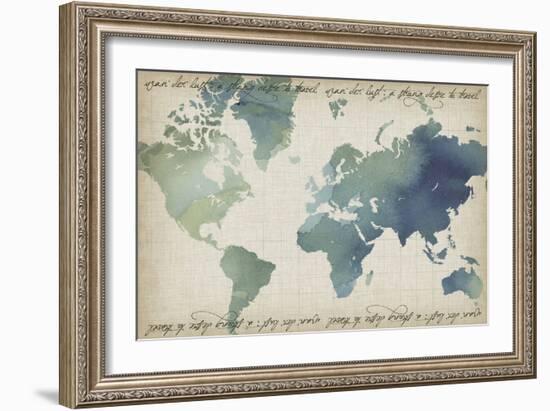 Watercolor World Map-Grace Popp-Framed Premium Giclee Print