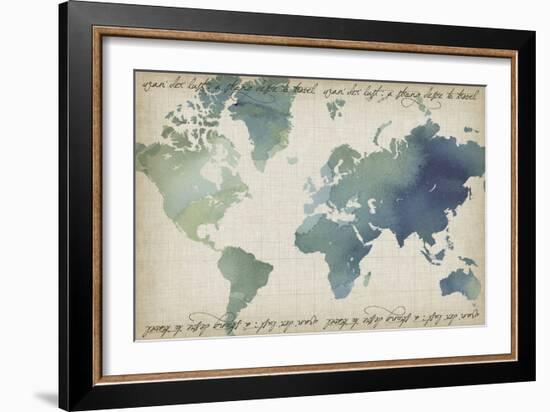 Watercolor World Map-Grace Popp-Framed Premium Giclee Print