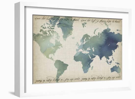 Watercolor World Map-Grace Popp-Framed Art Print