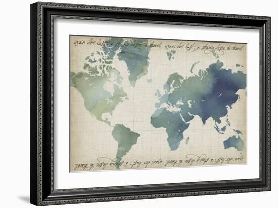 Watercolor World Map-Grace Popp-Framed Art Print