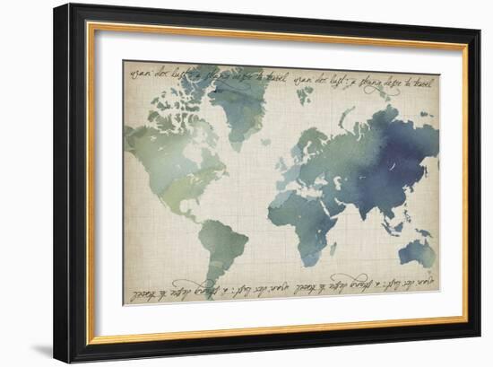 Watercolor World Map-Grace Popp-Framed Art Print