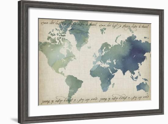 Watercolor World Map-Grace Popp-Framed Art Print