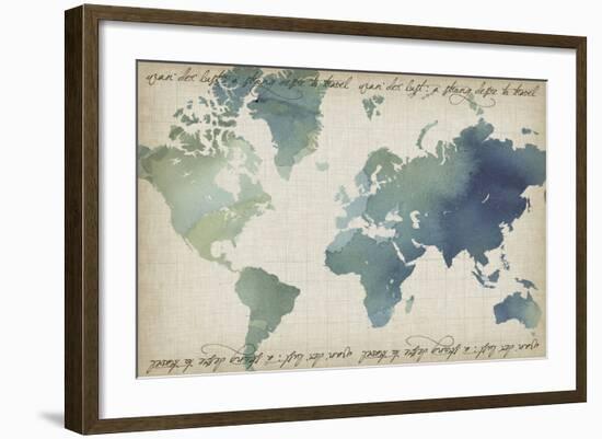 Watercolor World Map-Grace Popp-Framed Art Print