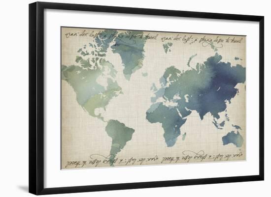 Watercolor World Map-Grace Popp-Framed Art Print