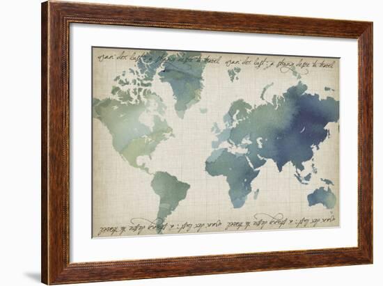 Watercolor World Map-Grace Popp-Framed Art Print