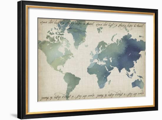 Watercolor World Map-Grace Popp-Framed Art Print