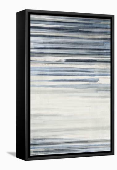 Watercolour Blue Lines II-Emma Peal-Framed Stretched Canvas