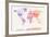 Watercolour Political Map of the World-Michael Tompsett-Framed Art Print