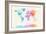 Watercolour Political Map of the World-Michael Tompsett-Framed Premium Giclee Print