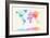 Watercolour Political Map of the World-Michael Tompsett-Framed Premium Giclee Print