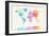 Watercolour Political Map of the World-Michael Tompsett-Framed Premium Giclee Print