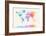 Watercolour Political Map of the World-Michael Tompsett-Framed Art Print