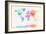 Watercolour Political Map of the World-Michael Tompsett-Framed Art Print