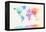 Watercolour Political Map of the World-Michael Tompsett-Framed Stretched Canvas