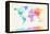 Watercolour Political Map of the World-Michael Tompsett-Framed Stretched Canvas