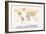 Watercolour Political Map of the World-Michael Tompsett-Framed Art Print