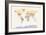 Watercolour Political Map of the World-Michael Tompsett-Framed Art Print