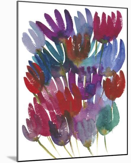 Watercolour Tulips-Kim Johnson-Mounted Giclee Print