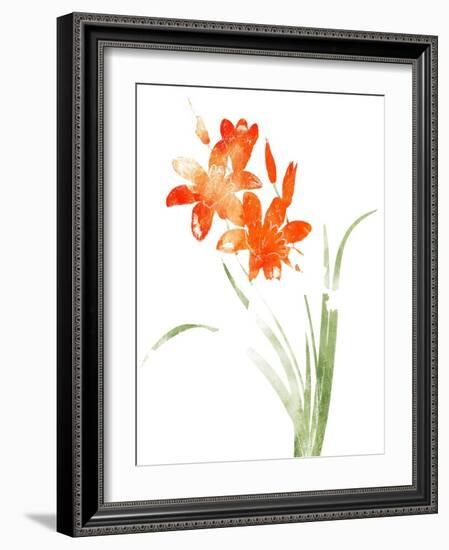 Watered Down Bright Orange-Jace Grey-Framed Art Print