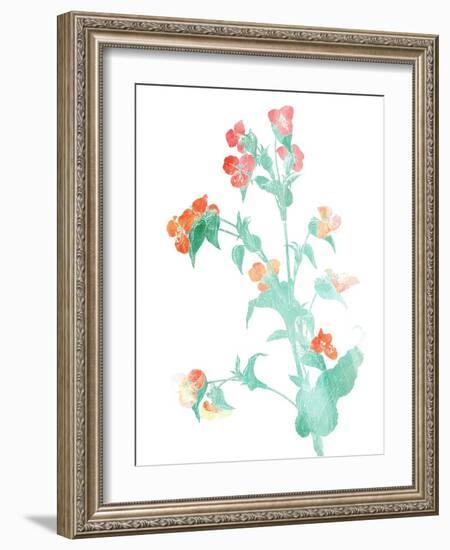 Watered Down Red Pink-Jace Grey-Framed Art Print