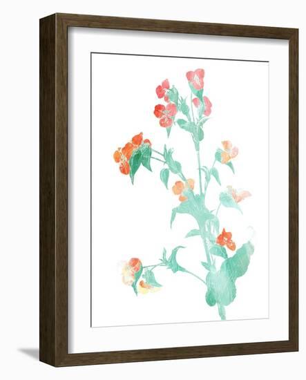 Watered Down Red Pink-Jace Grey-Framed Art Print