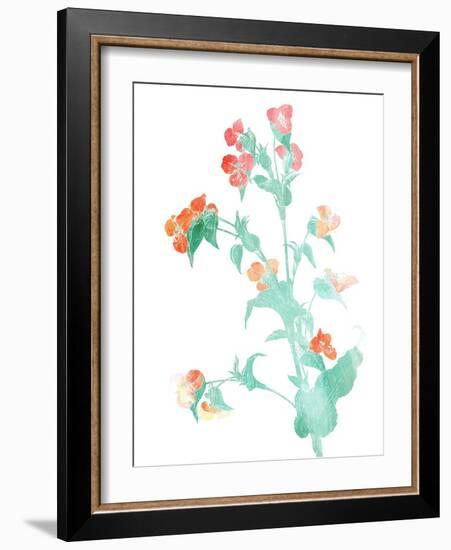 Watered Down Red Pink-Jace Grey-Framed Art Print