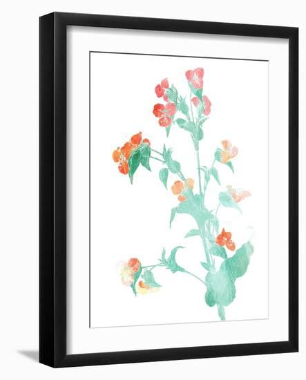 Watered Down Red Pink-Jace Grey-Framed Art Print