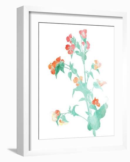 Watered Down Red Pink-Jace Grey-Framed Art Print