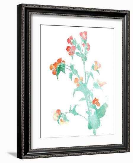 Watered Down Red Pink-Jace Grey-Framed Art Print