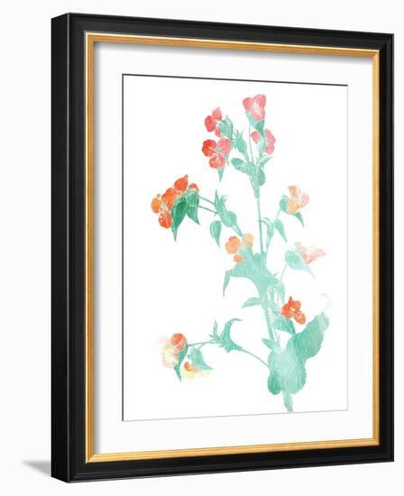Watered Down Red Pink-Jace Grey-Framed Art Print