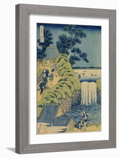 Waterfall Aigaoka (From the Series Waterfalls of the Various Province), C1829-Katsushika Hokusai-Framed Giclee Print