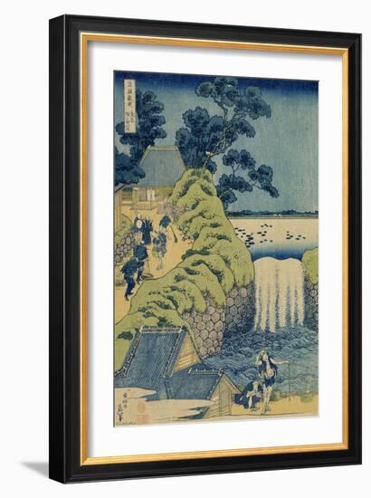 Waterfall Aigaoka (From the Series Waterfalls of the Various Province), C1829-Katsushika Hokusai-Framed Giclee Print