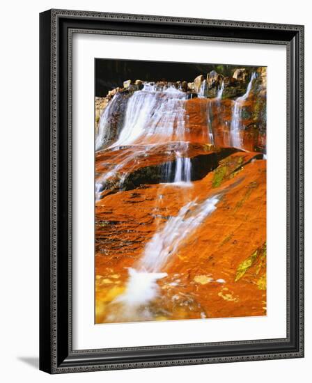 Waterfall Along North Creek, Zion National Park, Utah, USA-Scott T. Smith-Framed Photographic Print