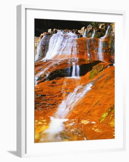 Waterfall Along North Creek, Zion National Park, Utah, USA-Scott T. Smith-Framed Photographic Print