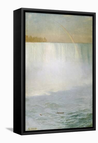 Waterfall and Rainbow, Niagara-Albert Bierstadt-Framed Premier Image Canvas