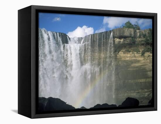 Waterfall and Rainbow, Salta Del Laja, Chile, South America-Aaron McCoy-Framed Premier Image Canvas